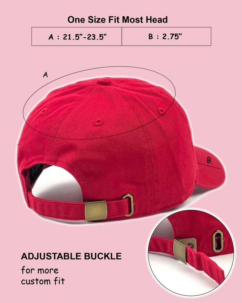 Utmost Unisex Classic Low Profile Cotton Baseball Cap Plain Blank Camoflauge Soft Unconstructed Adjustable Size Dad Hat (Red) - Image 2